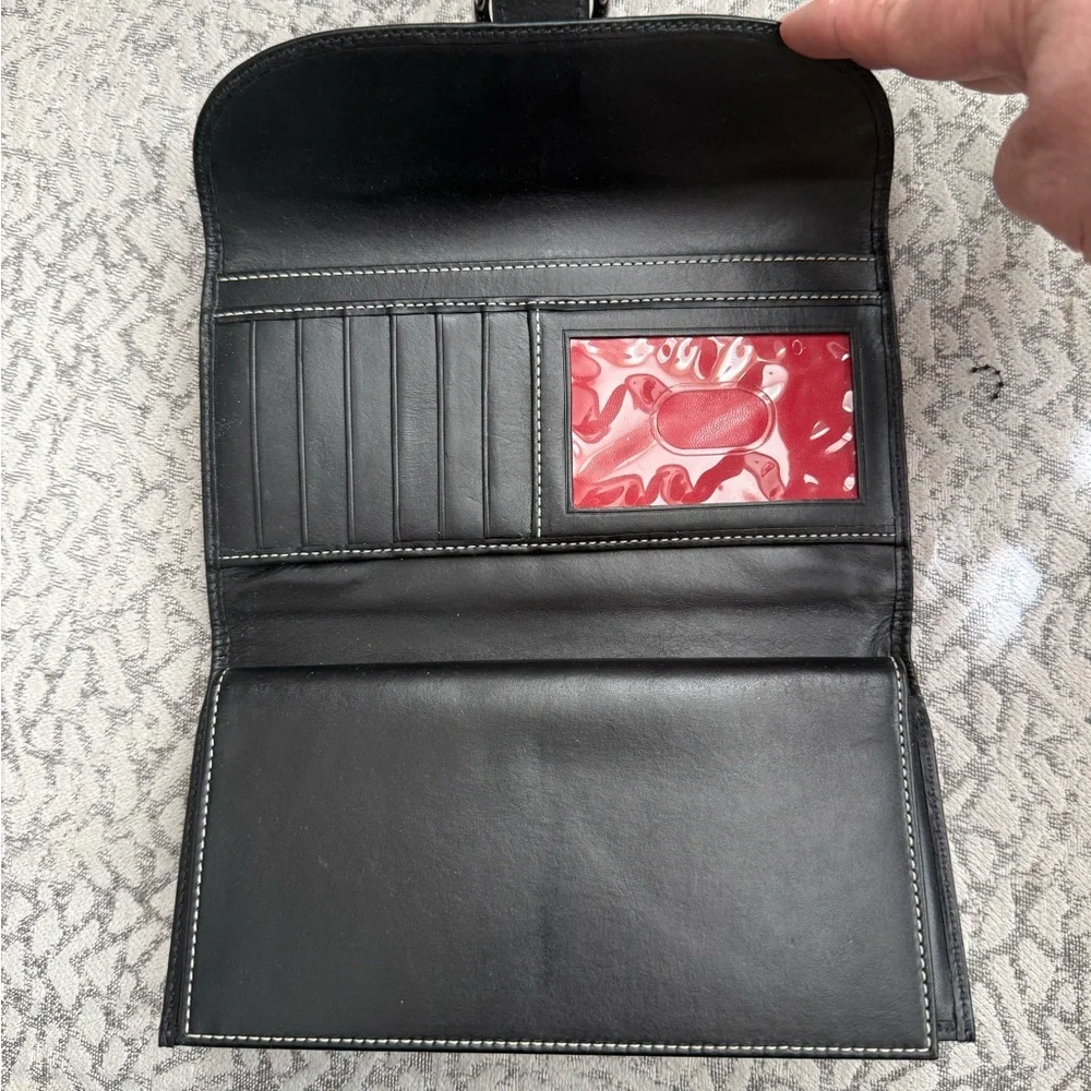 Dooney &  Bourke Monogram Clutch Wallet With Checkbook Leather holder